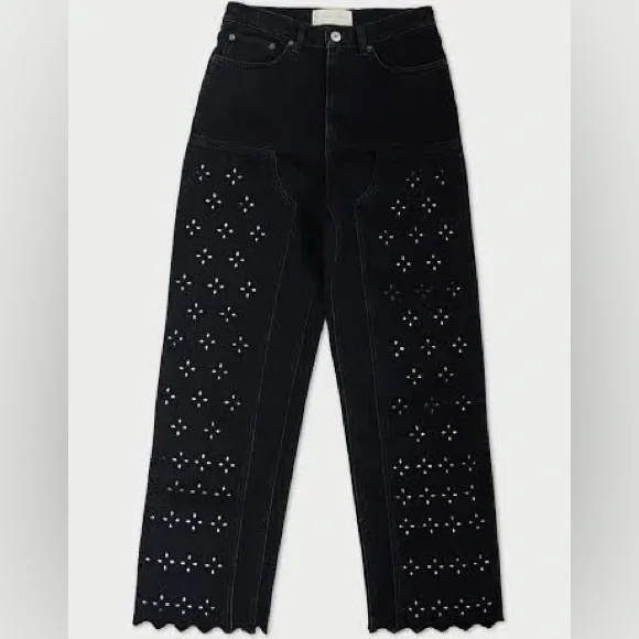 Loeffler Randall Black High Rise Women Jeans - Picture 2 of 3